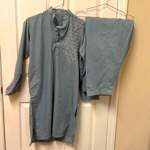 Vintage Men’s Pakistani Indian shalwar suit size 38 color gray #533